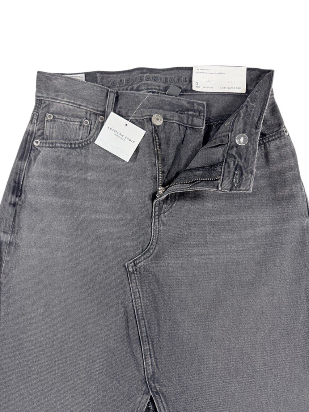 Women's American Eagle Black Maxi Denim Skirt Size 0 25W NWT - Picture 4 of 12